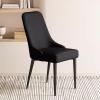 MARIYCH Dining Chairs Faux Leather Dining Room Chairs for Kitchen, Living Room Side Chair with Black Metal Legs, Upholstered Accent Chairs view 2