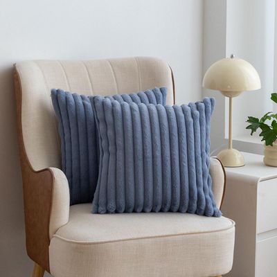 SWJ-swjssb Decorative Throw Pillow Covers 18x18/20x20/22x22 Set of 2, Soft Plush Faux Fur Wool Pillow Covers for Couch Cushion Bed Sofa Living Room Pillows Protectors(Elegant Blue,12 x 20 inches)