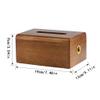 BABETRUE Tissue Holders New Chinese Paper Box Office Living Room Household Wooden Tissue Box Table Napkin Box Desktop Decoration Tissue Box Cover with Storage(A) view 2