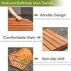 RUJYSLTO Teak Shower Mat Large, Comfortable Wood Board Foot Mat/Slatted Drainage Elevated Platform Non Slip, Tall 2 Inch Bath Mat/Carpet/Doormat,(35.4x39.4x1.7in) view 2
