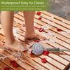RUJYSLTO Teak Shower Mat Large, Comfortable Wood Board Foot Mat/Slatted Drainage Elevated Platform Non Slip, Tall 2 Inch Bath Mat/Carpet/Doormat,(35.4x39.4x1.7in) view 4