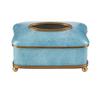 BABETRUE Tissue Holders Tissue Box Ceramic with Copper Tissue Box Living Room Desktop Art Paper Box Home Decor Napkin Storage Box, Blue Tissue Box Cover with Storage view 1