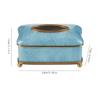 BABETRUE Tissue Holders Tissue Box Ceramic with Copper Tissue Box Living Room Desktop Art Paper Box Home Decor Napkin Storage Box, Blue Tissue Box Cover with Storage view 2