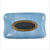 BABETRUE Tissue Holders Tissue Box Ceramic with Copper Tissue Box Living Room Desktop Art Paper Box Home Decor Napkin Storage Box, Blue Tissue Box Cover with Storage view 3