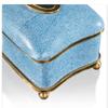 BABETRUE Tissue Holders Tissue Box Ceramic with Copper Tissue Box Living Room Desktop Art Paper Box Home Decor Napkin Storage Box, Blue Tissue Box Cover with Storage view 4