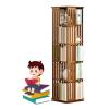 JJENXYYDS 360Display 5/6Tier Floor Stackable Spinning Bookshelf Tower,Narrow Space Saving Tall Floor Standing Swivel Bookcase Corner Storage Organizer for Kids&Adults,Brown-5 view 1