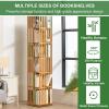 JJENXYYDS 360Display 5/6Tier Floor Stackable Spinning Bookshelf Tower,Narrow Space Saving Tall Floor Standing Swivel Bookcase Corner Storage Organizer for Kids&Adults,Brown-5 view 4