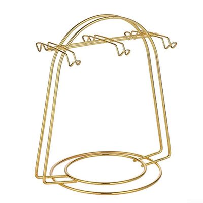 Mug Hanger, Golden Stainless Steel Cup Holder Countertop Display Organizer for Coffee Mugs Tea Cups (B)