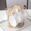 Mug Hanger, Golden Stainless Steel Cup Holder Countertop Display Organizer for Coffee Mugs Tea Cups (B) view 4