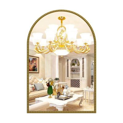 GIFTTROVE Gold Arched Mirror for Bathroom, 20"x30" Metal Beaded Frame Mirror, Vintage Arch Wall Mirrors, Decorative Accent Mirrors for Entryway, Living Room