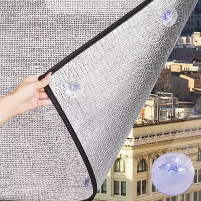 Heat Reflective Window Film,Aluminum Foil Insulation Film,100% Total Blackout Sun Protection Film,9mm Window Privacy Film,Anti UV Window Tint Film,for Home and Office (24"x53")