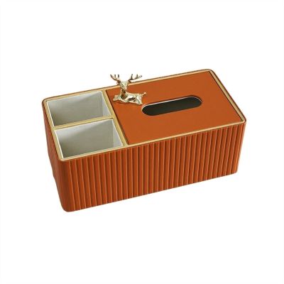 BABETRUE Tissue Holders Light Luxury Tissue Box Desktop Storage Tissue Box Home Decorative Paper Box Multi-functional Storage Box Rack Tissue Box Cover with Storage(C)