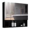 ELUKHT Mirror Cabinets Aluminum Slowly Close The Medicine Cabinet Aluminum Cabinet with Mirror Wall-Mounted Bathroom Medicine Cabinet with Mirror (Black 60 * 70 * 13cm) view 2