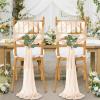 QueenDream Sheer Fabric Wedding Chair Sashes: 36PCS Tulle Church Chair Cover Long Chairs Bows Aisle Drapes Party Decorations Champagne view 3
