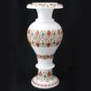 12 Inches Malachite and Carnelian Stone Inlay Work Flower Vase White Marble Bouquet Holder for Wedding Gift view 1