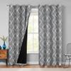 Beauoop 100% Blackout Curtains 90 Inches Long 2 Panels for Bedroom Living Room Grey Moroccan Geo Room Darkening Thermal Insulated Soundproof Grommet Top Window Treatments Drapes, 50x90 Set of 2 view 1
