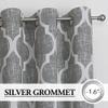 Beauoop 100% Blackout Curtains 90 Inches Long 2 Panels for Bedroom Living Room Grey Moroccan Geo Room Darkening Thermal Insulated Soundproof Grommet Top Window Treatments Drapes, 50x90 Set of 2 view 2