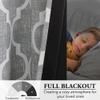 Beauoop 100% Blackout Curtains 90 Inches Long 2 Panels for Bedroom Living Room Grey Moroccan Geo Room Darkening Thermal Insulated Soundproof Grommet Top Window Treatments Drapes, 50x90 Set of 2 view 4