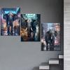 3 Pieces Abstract Elephants Canvas Wall Art Sci-Fi Elephants Posters Prints Machine Animal Painting Picture Artwork for Home Living Room Gym Office Wall Decor Stretched and Framed [60''W x 28''H] view 2