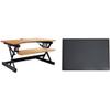 Pemberly Row 40" Adj Standing Desk Converter/Anti Fatigue Mat Bundle - Teak Wood view 1