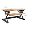 Pemberly Row 40" Adj Standing Desk Converter/Anti Fatigue Mat Bundle - Teak Wood view 3