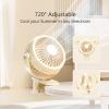 OLKWDAF5 Portable Small Fans, Ultra Quiet Table Fan, 5 Speeds Outdoor Fan, 720 Rotation Personal Cooling, Powerful Airflow, Rechargeable Desktop Fan for Office Dorm(Blue) view 2