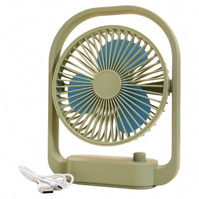 OLKWDAF5 Portable Small Fans, Rechargeable Desk Fan with Strong Airflow, Stepless Speed Control, Wide-angle Air Supply USB Fan, Removable Front Cover, Electric Fan for Whole Room(Green)