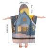 YTDRZ Kids Bath Towel Kids Hooded Beach Towel Kids Pool Towel Small House and Trees Printed Kids Beach Towel for Boys Girls Soft Absorbent Quick Dry Beach Swim Pool Towel view 2