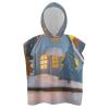 YTDRZ Kids Bath Towel Kids Hooded Beach Towel Kids Pool Towel Small House and Trees Printed Kids Beach Towel for Boys Girls Soft Absorbent Quick Dry Beach Swim Pool Towel view 3