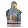YTDRZ Kids Bath Towel Kids Hooded Beach Towel Kids Pool Towel Small House and Trees Printed Kids Beach Towel for Boys Girls Soft Absorbent Quick Dry Beach Swim Pool Towel view 4