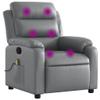 ANYCHOLE Massage Recliner Chair Gray Faux Leather,Ultimate Relaxation: Electric Massage Recliner with Manual Reclining for Comfort Living Room Furniture, Chaise Lounges view 2