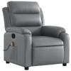 ANYCHOLE Massage Recliner Chair Gray Faux Leather,Ultimate Relaxation: Electric Massage Recliner with Manual Reclining for Comfort Living Room Furniture, Chaise Lounges view 3
