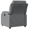 ANYCHOLE Massage Recliner Chair Gray Faux Leather,Ultimate Relaxation: Electric Massage Recliner with Manual Reclining for Comfort Living Room Furniture, Chaise Lounges view 4