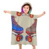 YTDRZ Kids Bath Towel Kids Hooded Beach Towel Kids Pool Towel Retro Colorful Roller Skates Printed Kids Beach Towel for Boys Girls Soft Absorbent Quick Dry Beach Swim Pool Towel view 1