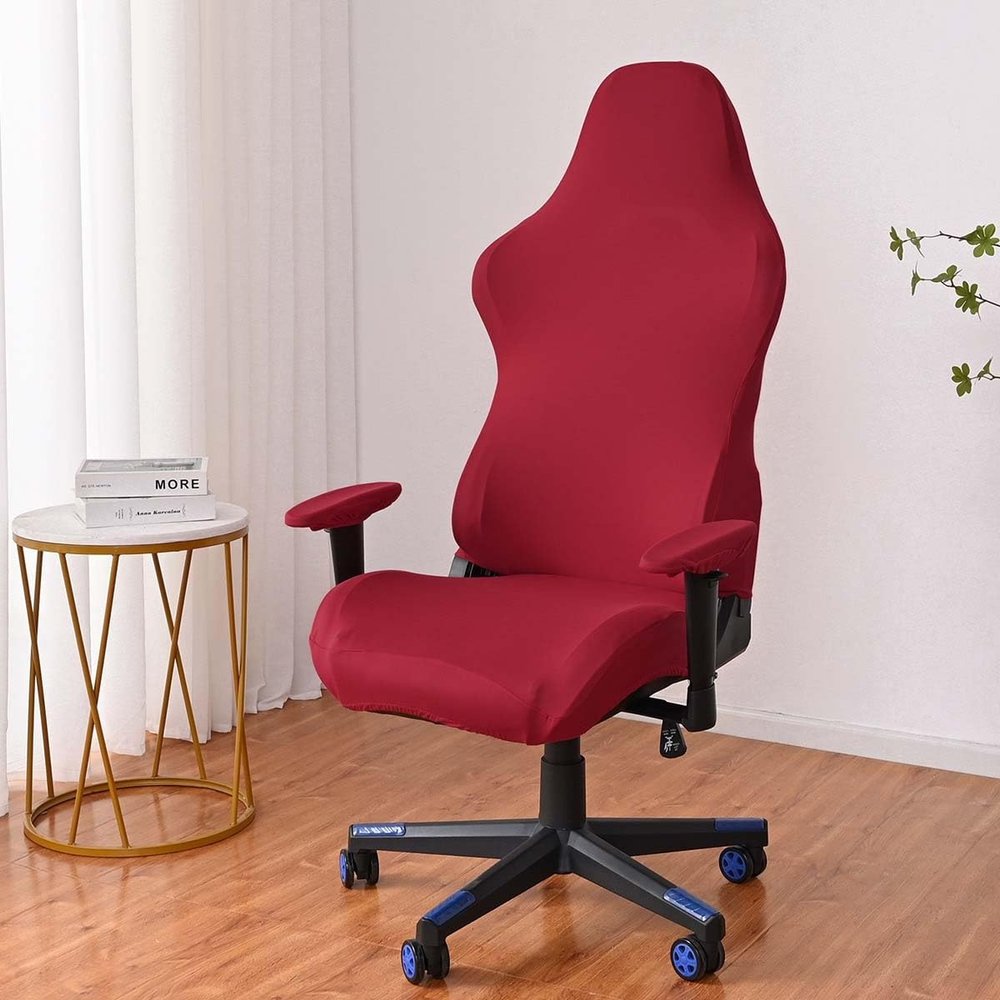 DYINGZL Stretch Game Computer Office Desk Chair Cover Protector E-Sports Gaming Chair Covers Slipcovers with Armrest Covers,Soft Polyester Fabric,Rotating Armchair Covers,Without Chair(J)