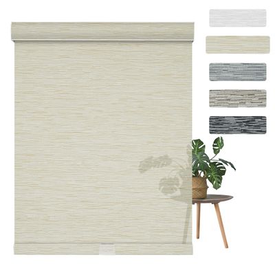 BERISSA Light Filtering Roller Blinds for Windows, Solar Window Roller Shades UV Protection Jacquard Fabric Free-Stop Cordless Window Blinds for Bedroom, Living Room Office,86" W x 84" H,Beige