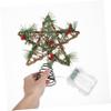 FONDOTIN Christmas Tree Topper Star Treetop Decor Led Lights Sturdy Base for Use Unique Hollow Design for Xmas Party Decorations view 3