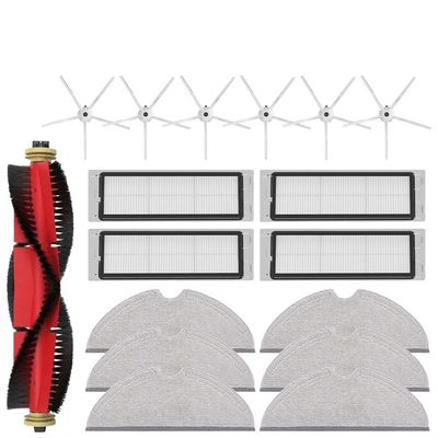 Compatible With Xiaom Roborock S5 S50 S51 S55 S6 S60 S6 Pure Vacuum Cleaner Accessories HEPA Filter Mop Cloth Side Main Brush Spare Parts(17pcs)
