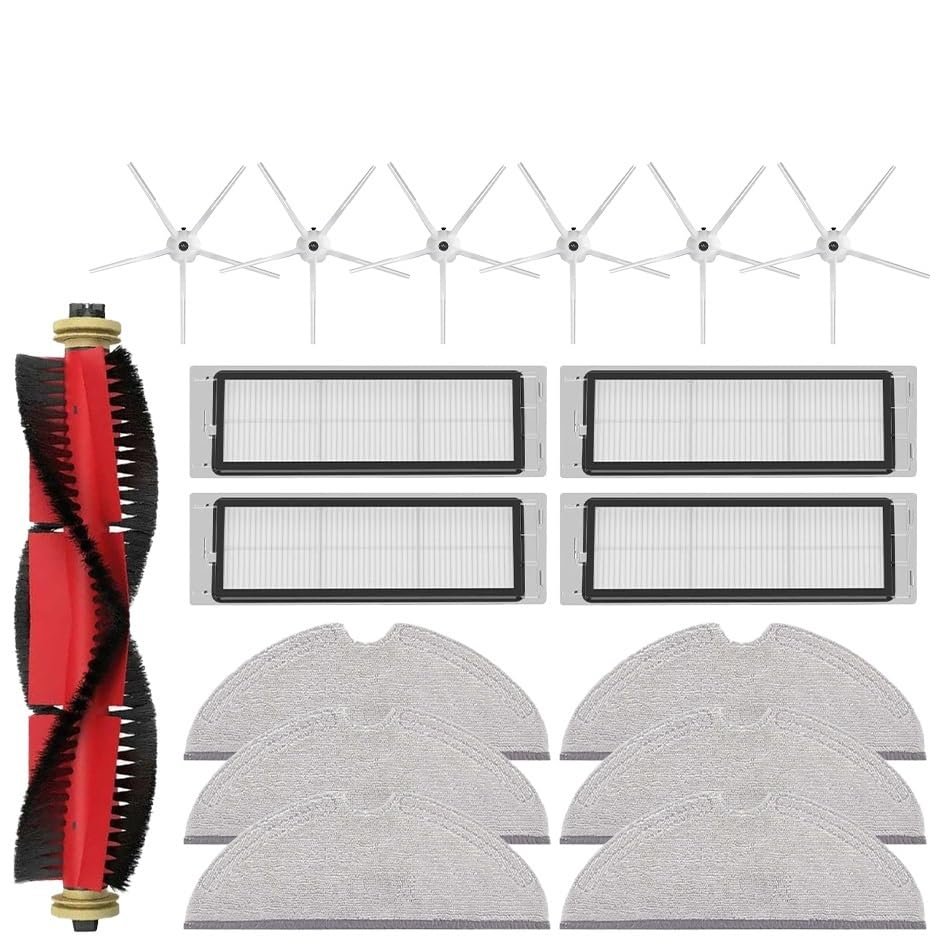 Compatible With Xiaom Roborock S5 S50 S51 S55 S6 S60 S6 Pure Vacuum Cleaner Accessories HEPA Filter Mop Cloth Side Main Brush Spare Parts(17pcs)