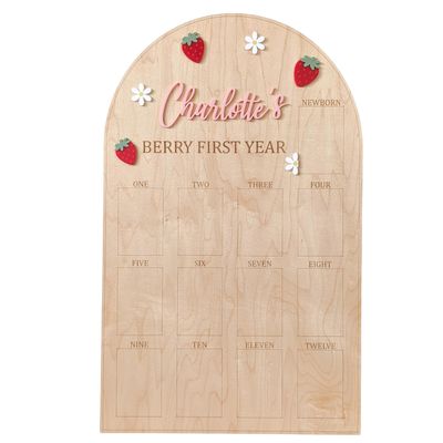 Berry First Birthday Photo Board, Strawberry 1st Birthday Party Decorations, Berry Sweet One Monthly Milestone