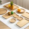 Bamboo Serving Trays Charcuterie Platter Portable Bed Tray for Breakfast Dinner, Eating Trays for Living Room,Restaurants (Square 20 * 20 * 2CM) view 2