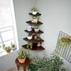 Conamily Corner Shelves, Floating Corner Shelf, Set of 2 16inch Solid Oak Wood Corner Wall Shelves, Round End with Wire Hole for Small Plant for Bedroom Kitchen, Living Room view 3