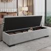 Modern Storage Ottoman Bench, Luxury Velvet Upholstered Bench, Safety Hinged Flip Top Storage Bench Sofa Couch Foot Rest Long Stool Bed End Bench for Bedroom/Living Room/Entryway(Brown,80cm(31.5in)) view 3