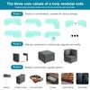 BELUXI Modular sectional couches for Living Room Lounge Sofa U Shaped Couch Furniture Sets l Shape Sleeper Bedroom Comfy Modern (Black, U Shaped Sectional-1) view 4