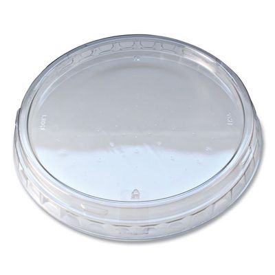 Fabrikal LRDOF Recycleware Round Deli Container Lids, Clear, Plastic, 500/carton