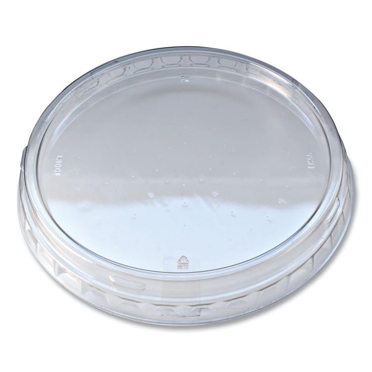 Fabrikal LRDOF Recycleware Round Deli Container Lids, Clear, Plastic, 500/carton