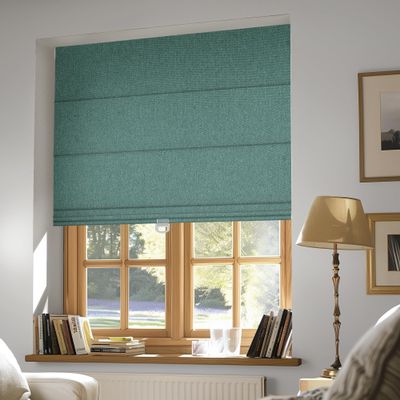 BERISSA Cordless Blackout and Heat Blocking Shades, Custom Privacy Linen Roman Window Shades, 51" W x 47" H, Green