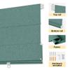 BERISSA Cordless Blackout and Heat Blocking Shades, Custom Privacy Linen Roman Window Shades, 51" W x 47" H, Green view 3
