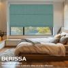 BERISSA Cordless Blackout and Heat Blocking Shades, Custom Privacy Linen Roman Window Shades, 51" W x 47" H, Green view 4