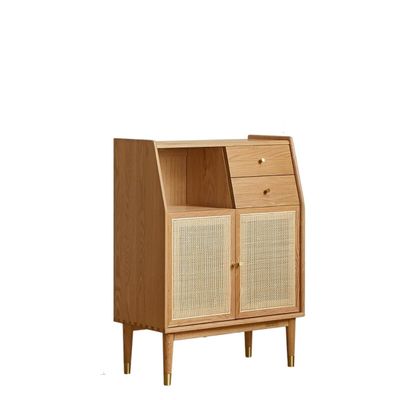 DIEYPOL Aparadores para Comedor Solid Wood Side Cabinet Modern Simple Oak Sideboard Nordic Home Small Apartment Living Room Rattan TV Side Cabinet Bufetera